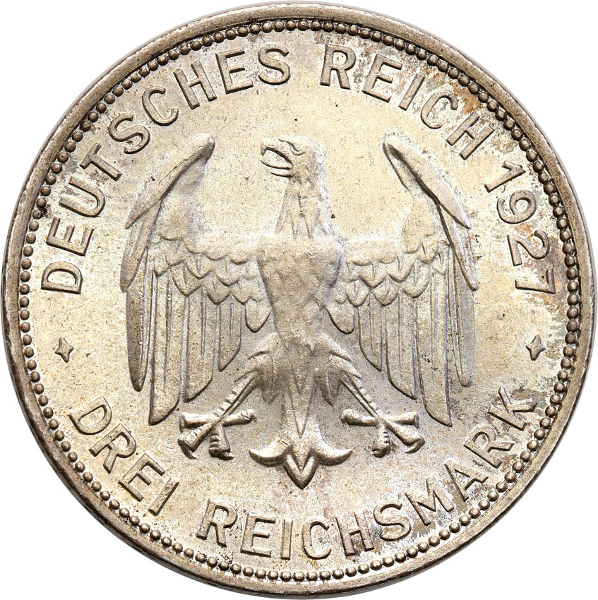 Niemcy. Weimar, 3 marki 1927 F, Uniwersytet Tubingen